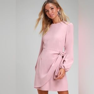 Pink wrap mini dress